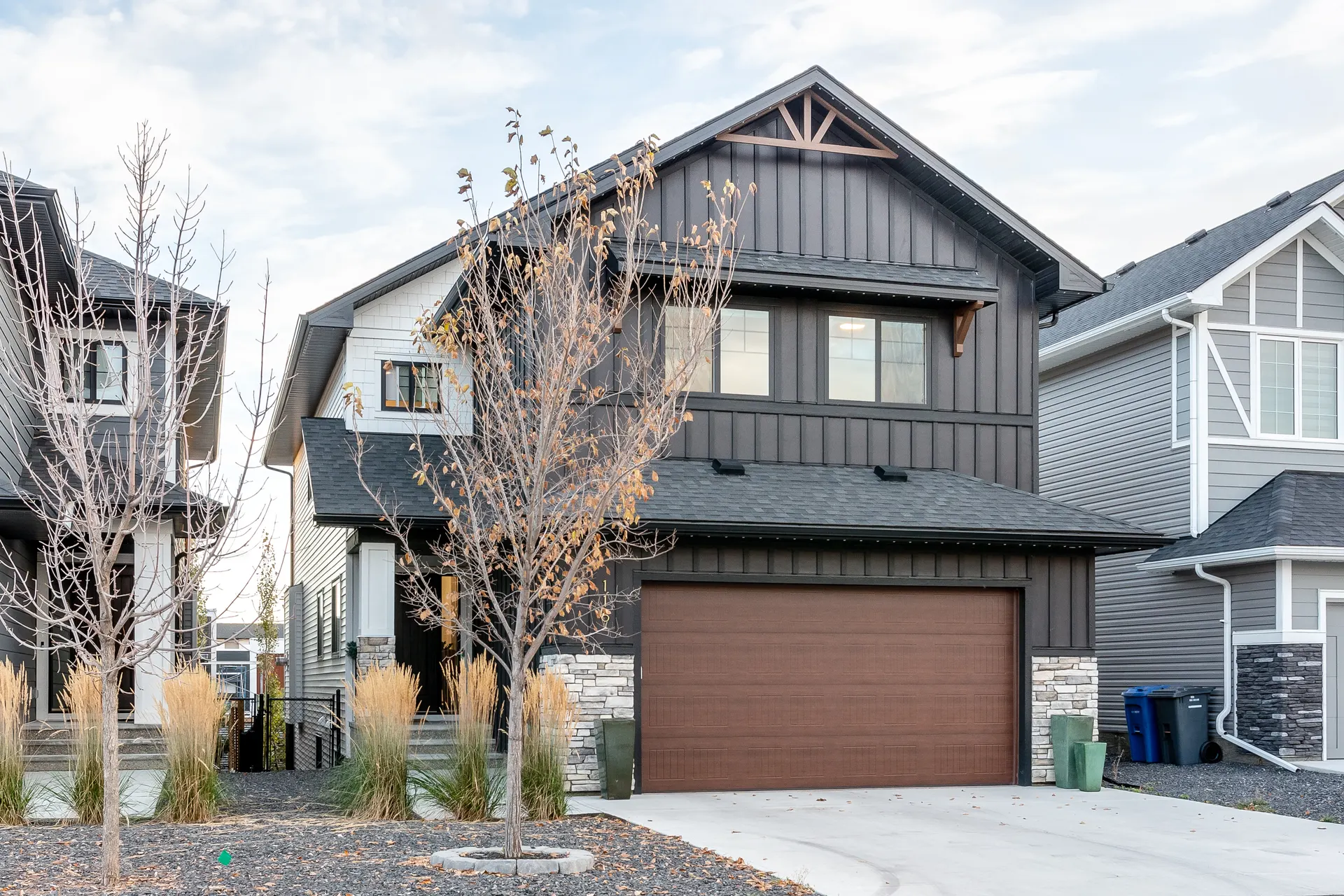 Recently built detached homes in Ranchers’ Rise, Okotoks